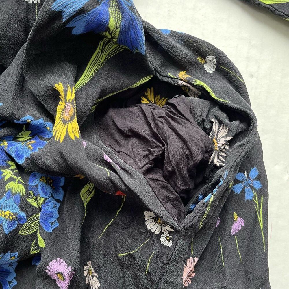 Anthropologie MAEVE Lucinda Tunic Dress Womens M Multi Floral Silk Tie Back Boho - Picture 7 of 14